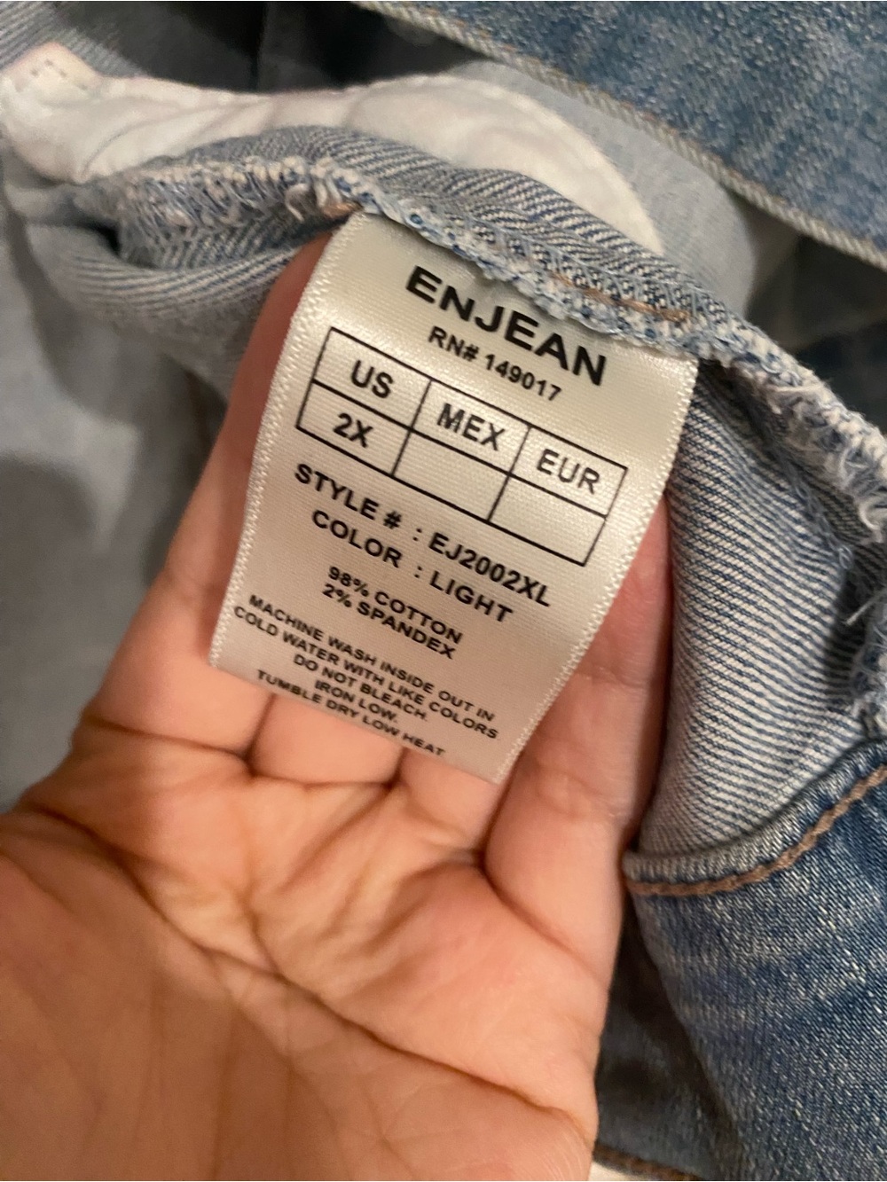 Enjean Denim Trucker Jacket Sz Large - Picture 9 of 14